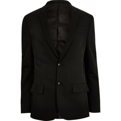 Black skinny suit jacket